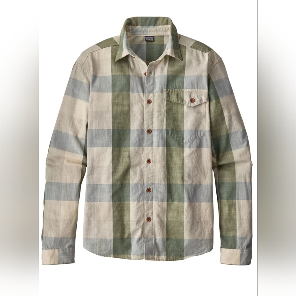 Patagonia Green Checkered Casual Shirt Men's Sz‎ Lg